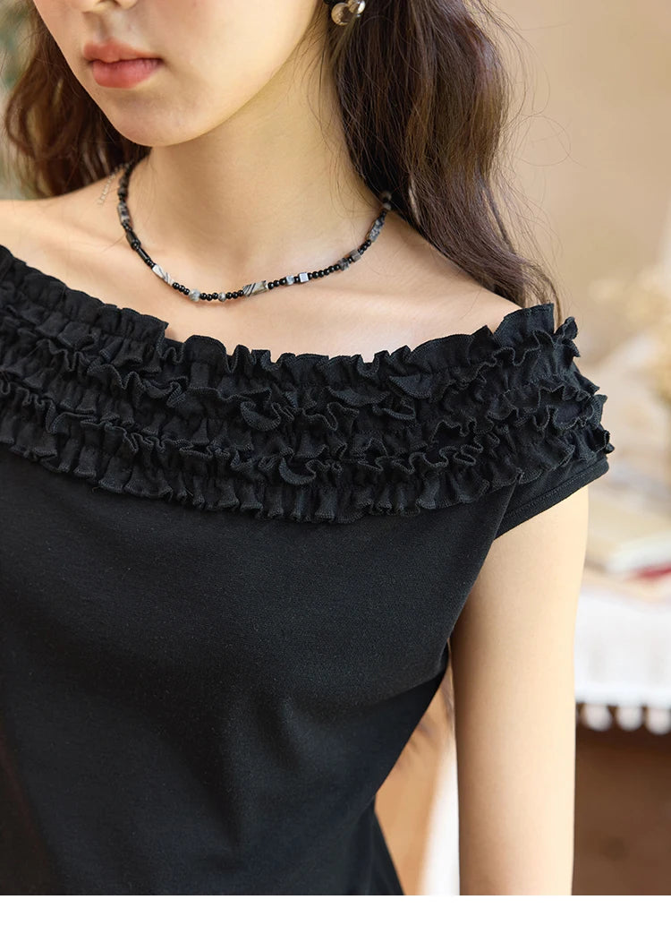 MISHOW French Slash Neck Raglan Wool Tee MXE34T0605