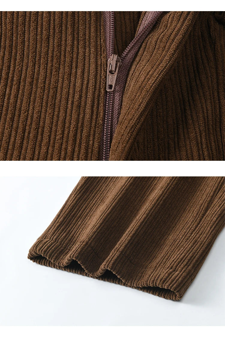 MISHOW Corduroy Pants High Waist Straight Pocket Velvet Inside MXD55K0813