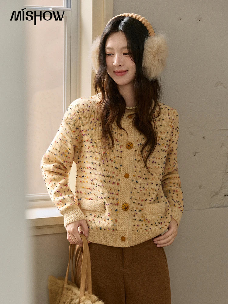 Mishow Colorful Yellow Arctic Fleece Cardigan MXE91Z2778