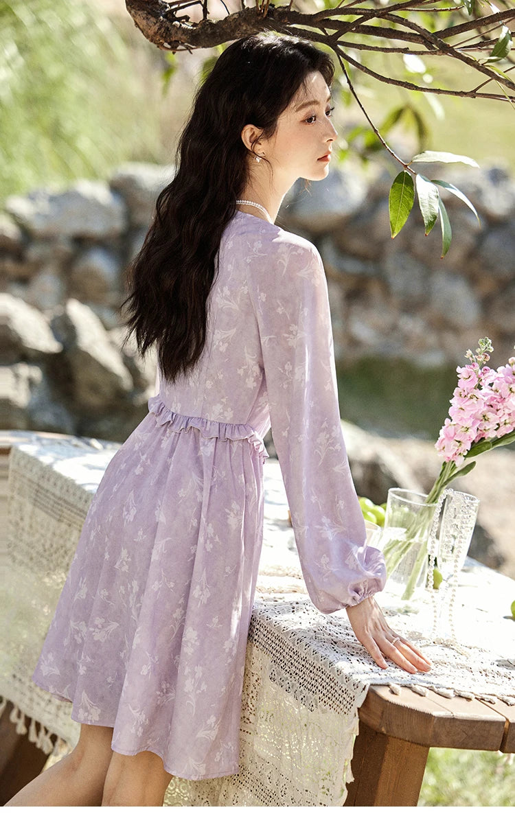 MISHOW Iris Chiffon Black Fungus Edge Fairy Dress MXE13L2095