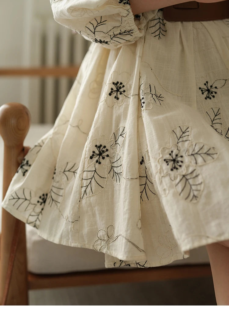 MISHOW Embroidered Doll Lantern Sleeve Dress MXE41L2480