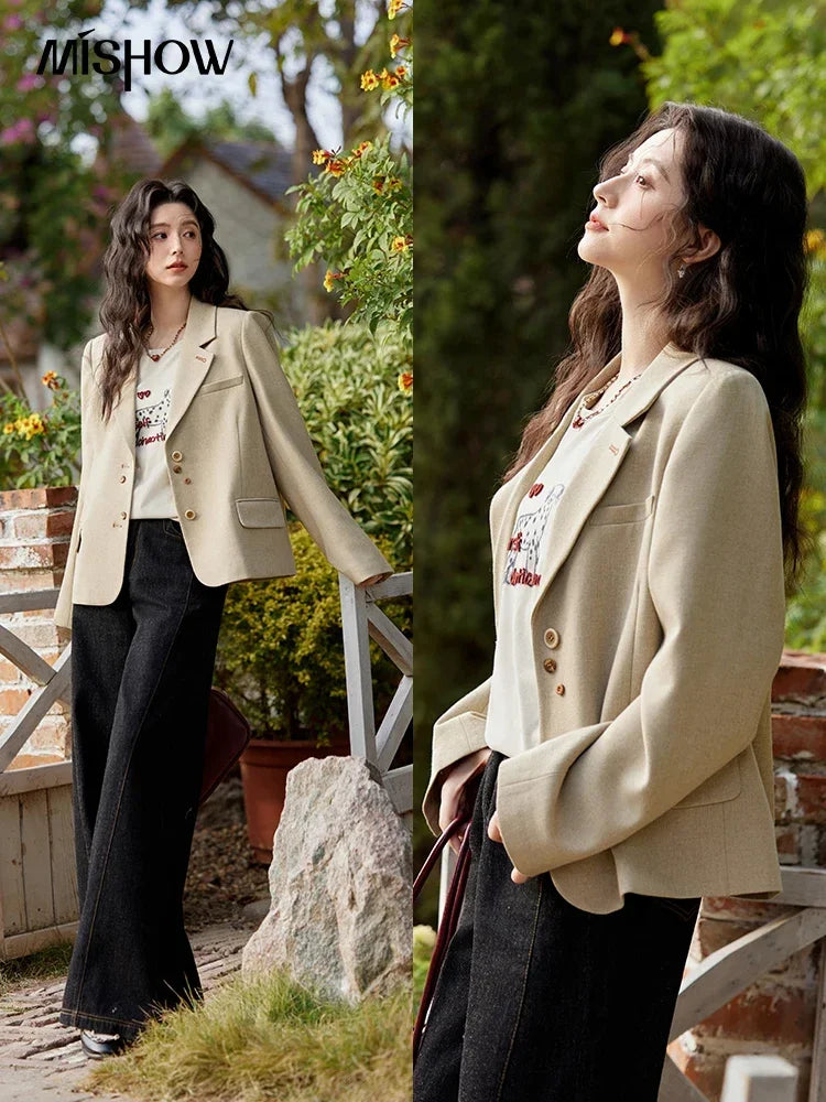 Mishow Vintage Blazer & Pleated Skirt Set MXE11W0712