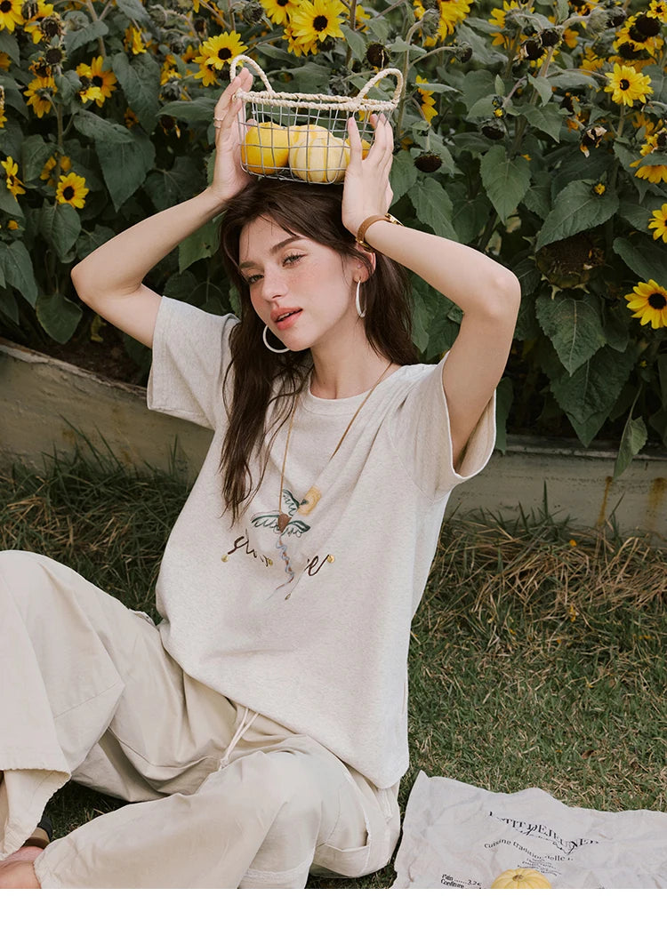 Mishow Coconut Tree Print Straight Tee MXE31T0520