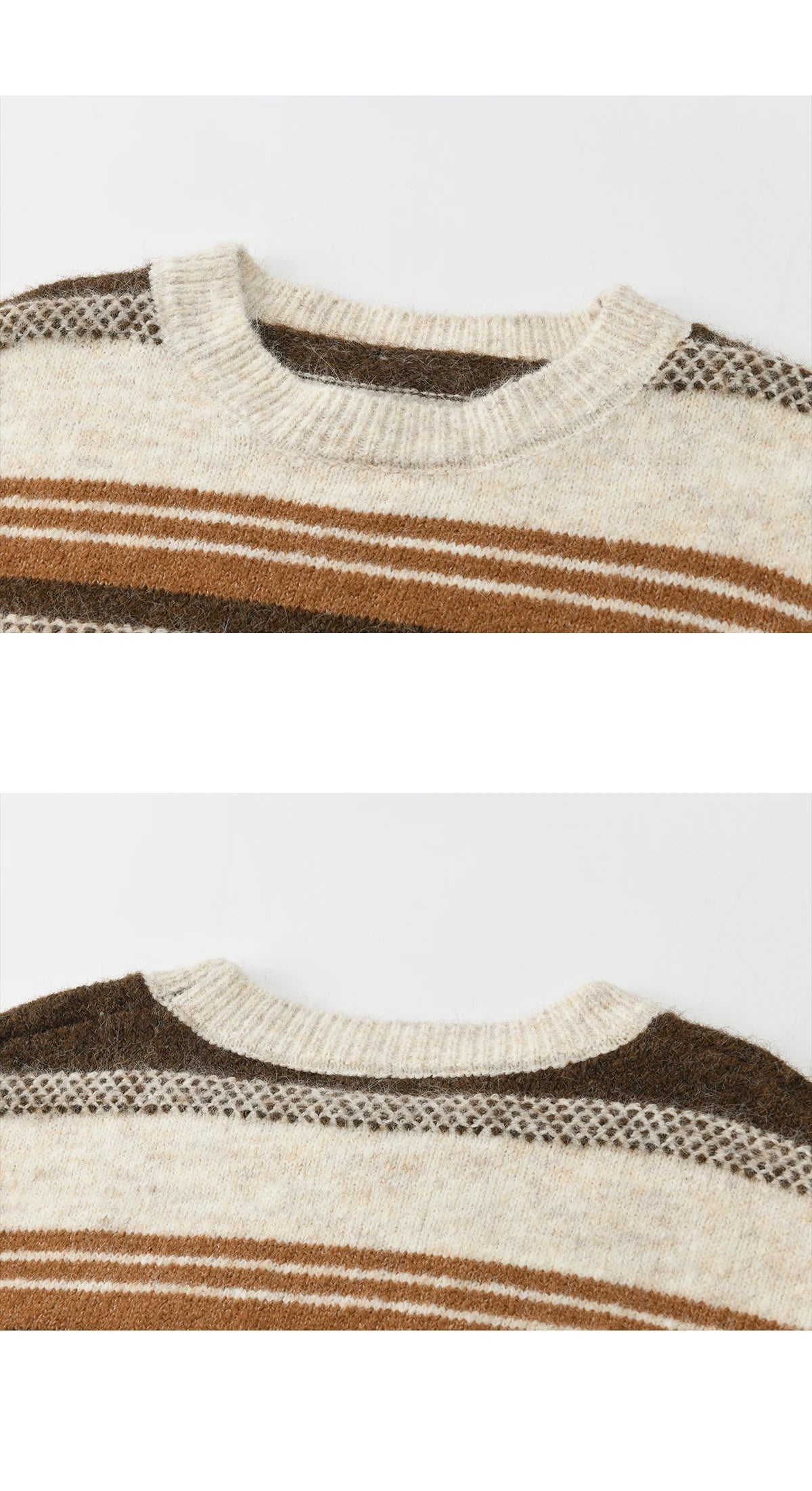 Mishow Wool Blend Retro Striped Sweater with Scarf MXE94Z2987