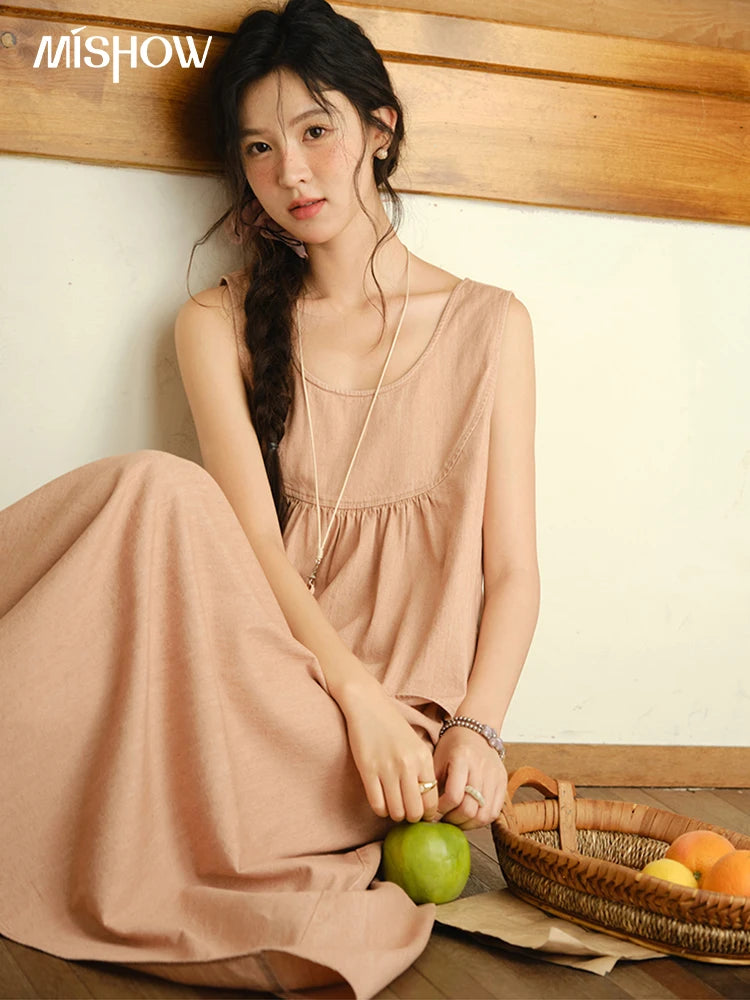 Mishow U-Neck Sleeveless Top & A-Line Skirt Set MXE35T0606