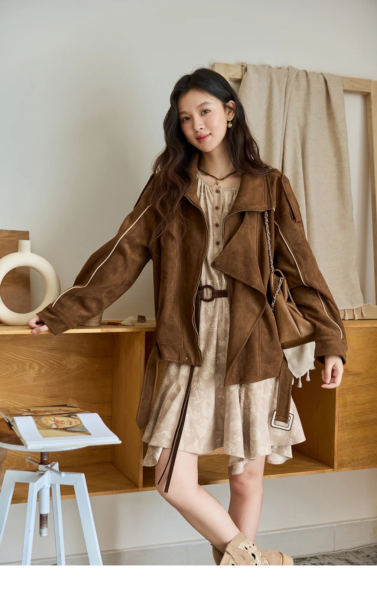 Mishow Cashew Flower Irregular Hem Mid-Length Dress MXE48L2513