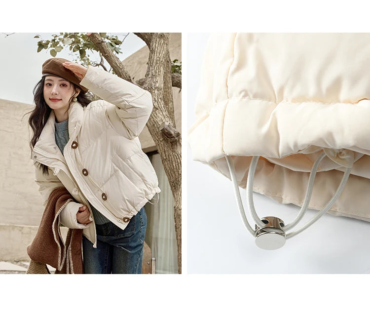 Mishow Minimalist Zipper Short Down Jacket MXD42Y0047