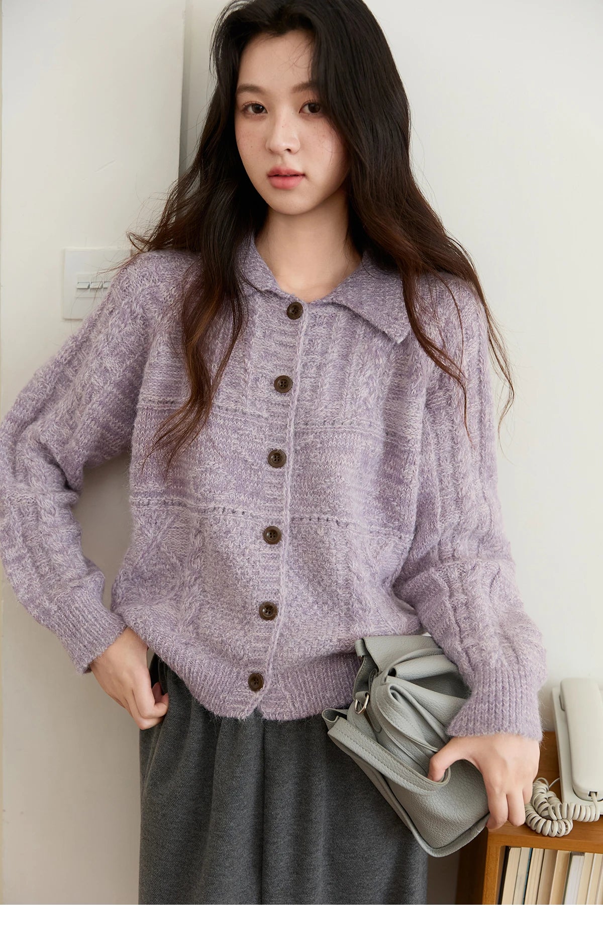 Mishow Simple Turn-Down Collar Knit Cardigan MXE48Z2611