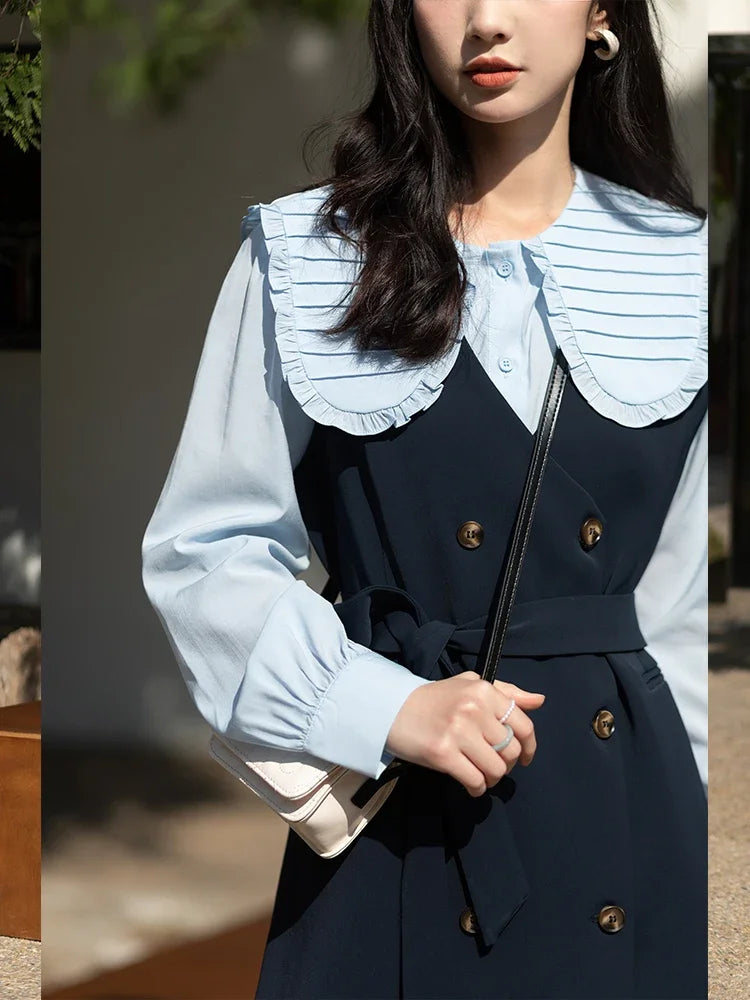 Mishow Korean Doll Collar Vest & Shirt Dress Set MXB12C0199