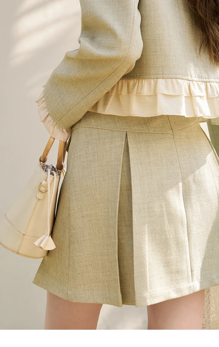 Mishow Crop Jacket & Pleated A-Line Mini Skirt Set MXD11W0293