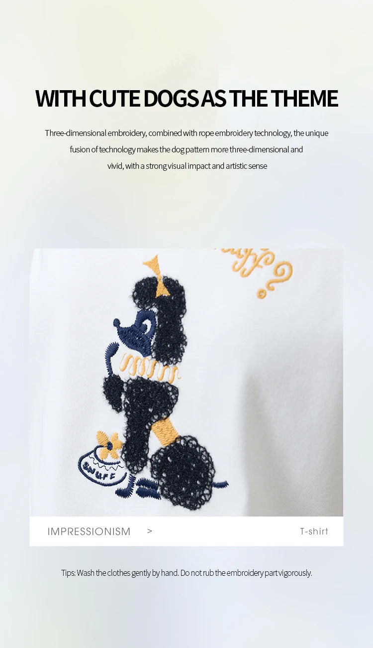 Mishow Dog Embroidered Cartoon Tee MXE33T0540