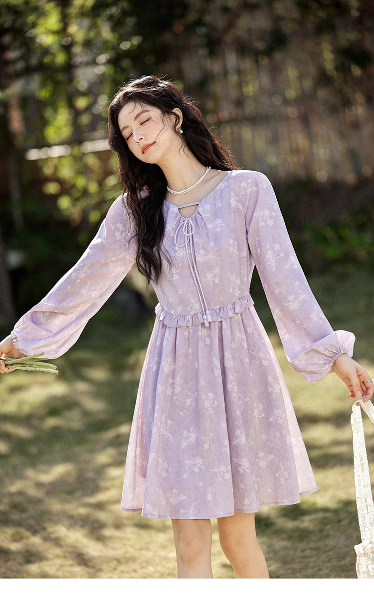 MISHOW Iris Chiffon Black Fungus Edge Fairy Dress MXE13L2095