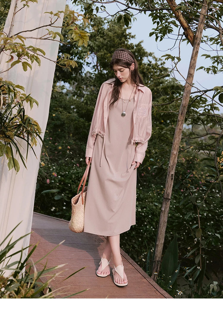 Mishow Solid Sleeveless Round Neck Long Dress MXE33L2205