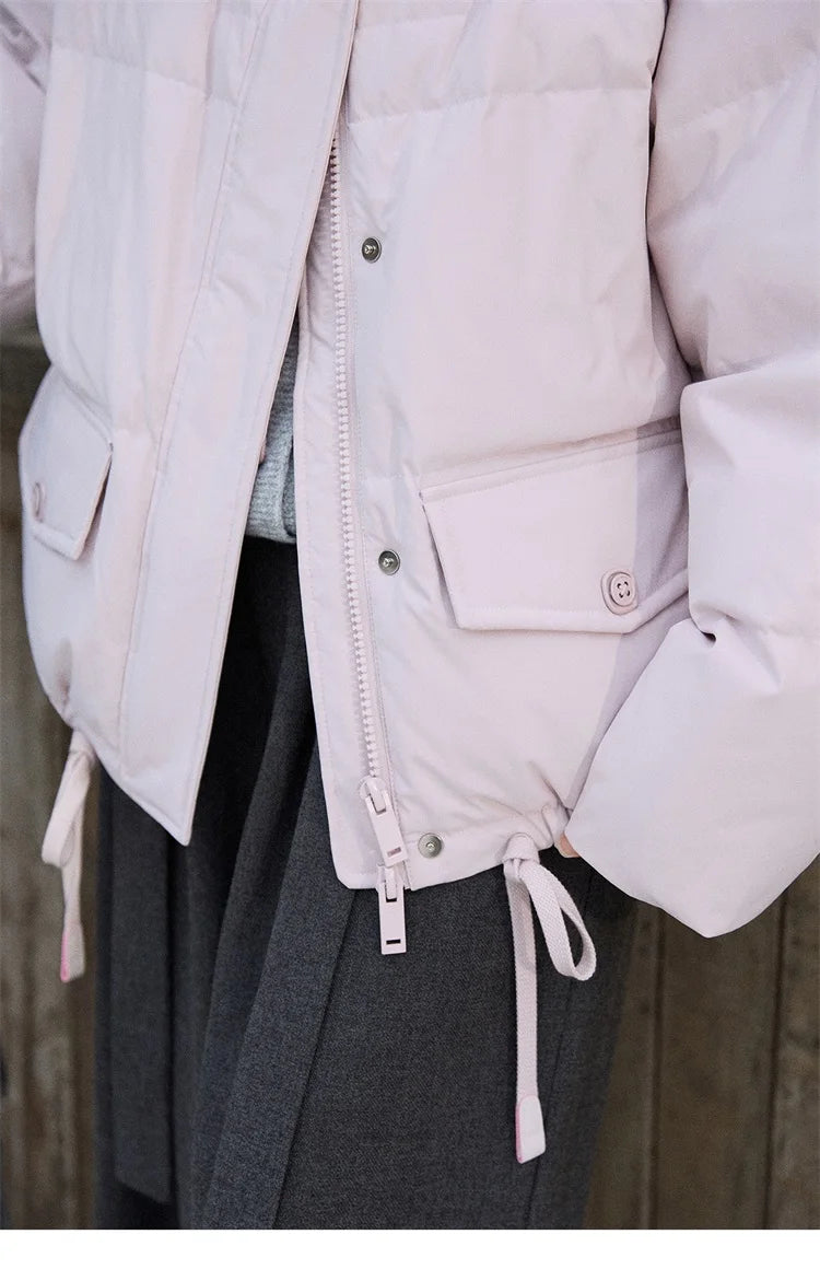Mishow Short Detachable Fur Collar Down Jacket MXE87Y0084