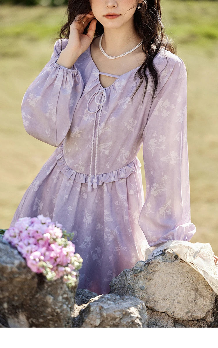 MISHOW Iris Chiffon Black Fungus Edge Fairy Dress MXE13L2095