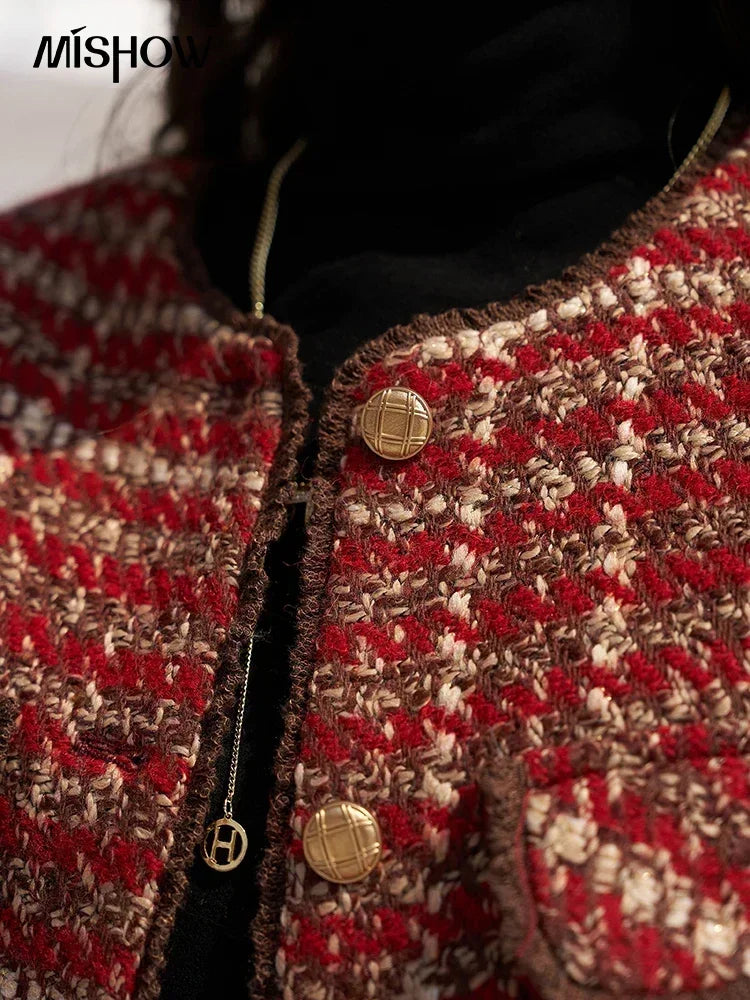Mishow Luxury Wool Blend Tweed Jacket MXC57Y0021