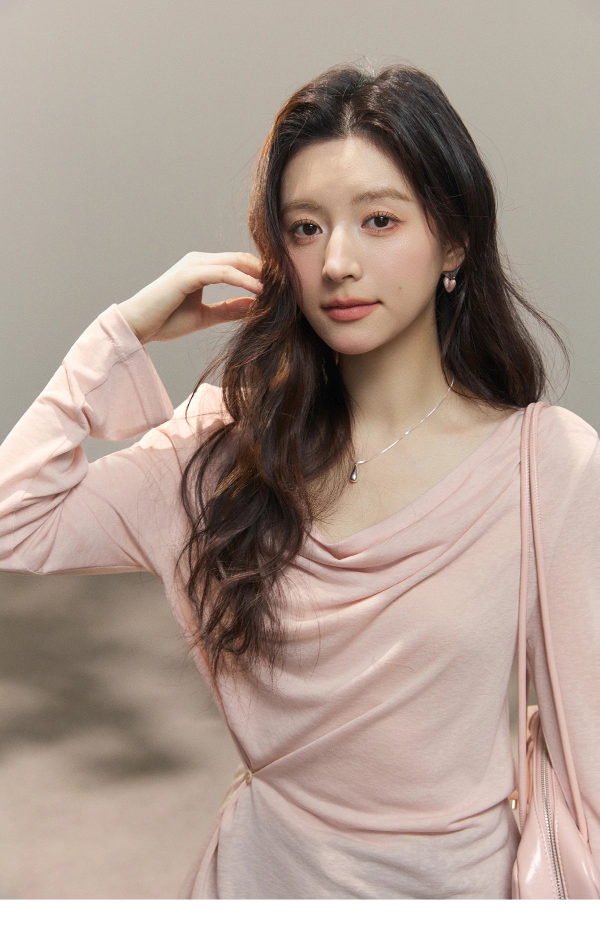 Mishow Multi Colored Swinging Collar Flare Sleeve Top MXF13T1473