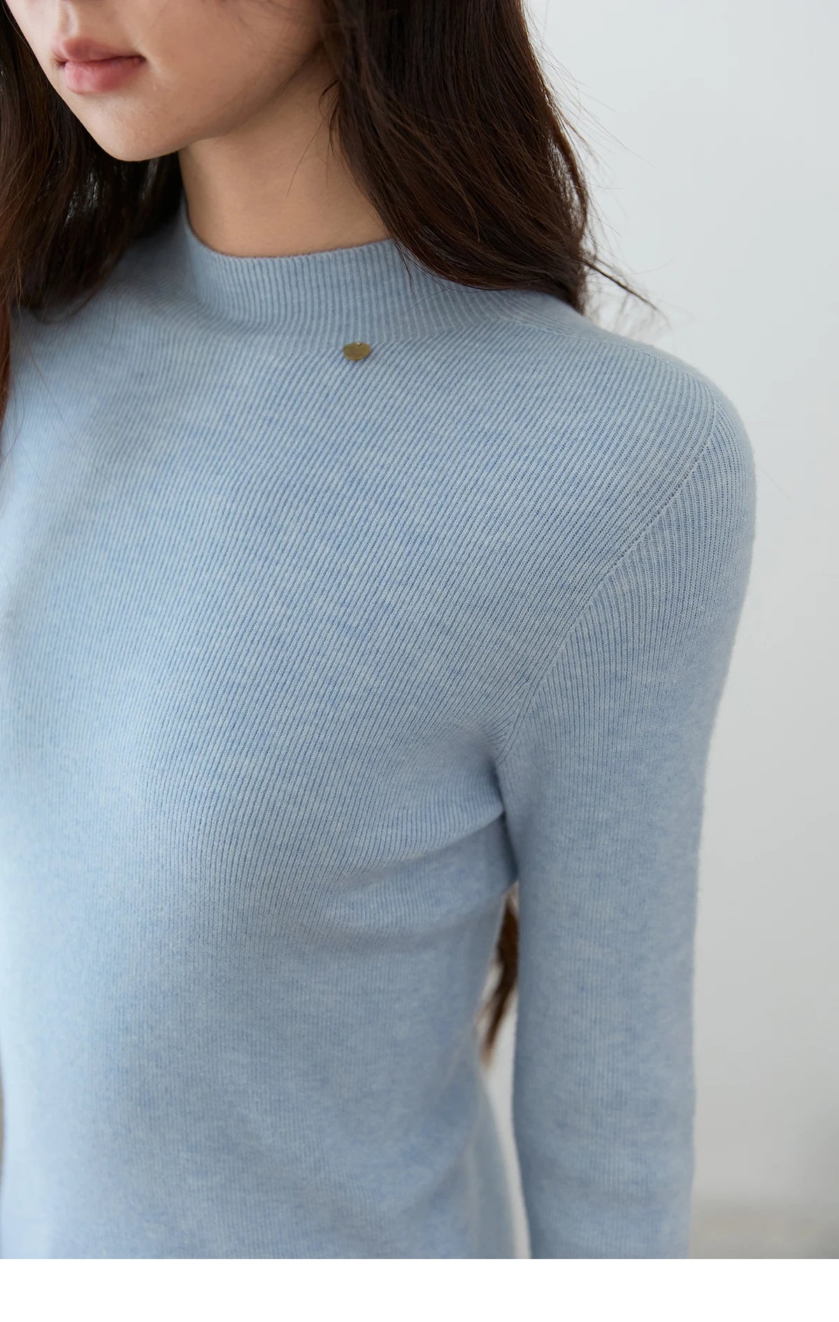 Mishow Minimalist Mock Neck Slim Pullover MXE48Z2583