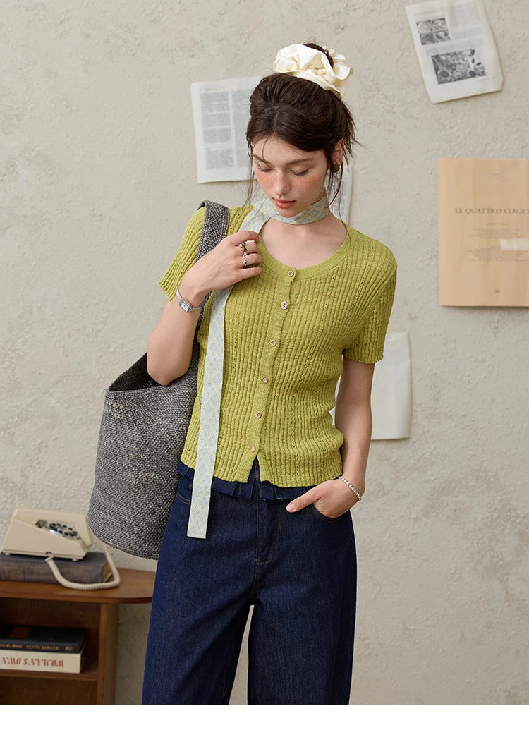 Mishow Solid Knit Round Neck Office Tee MXE31Z1229