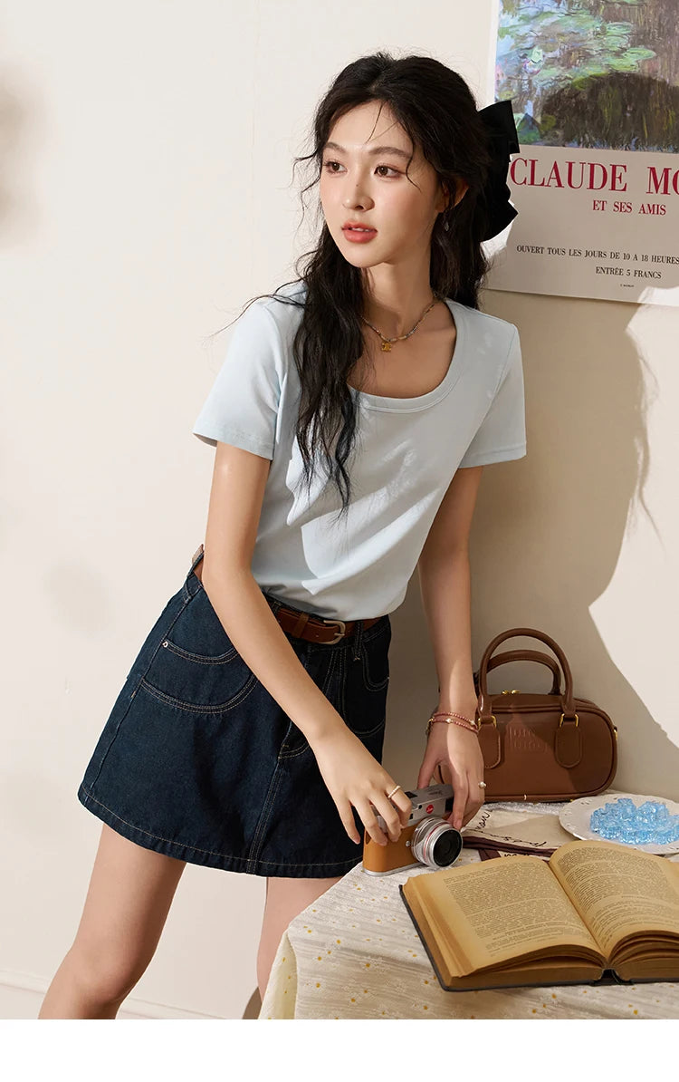 Mishow High Waisted Denim Skirt MXD23B0366