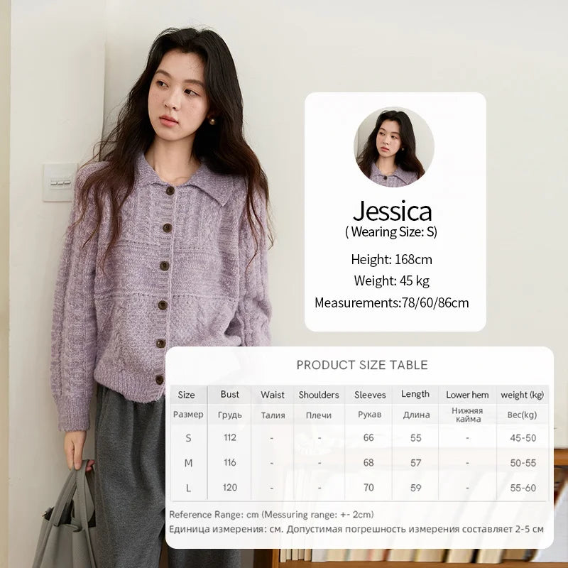 Mishow Simple Turn-Down Collar Knit Cardigan MXE48Z2611