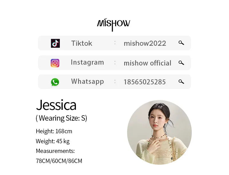 Mishow Pale Yellow Crew Neck Hollow Top MXF13Z3020