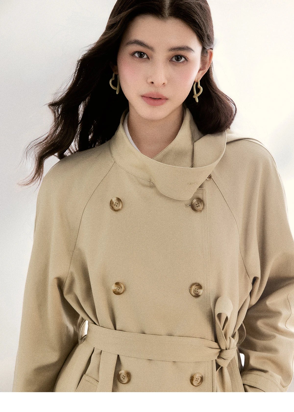 Mishow Double-Breasted Belted Mid-Length Trench MXF11W1031