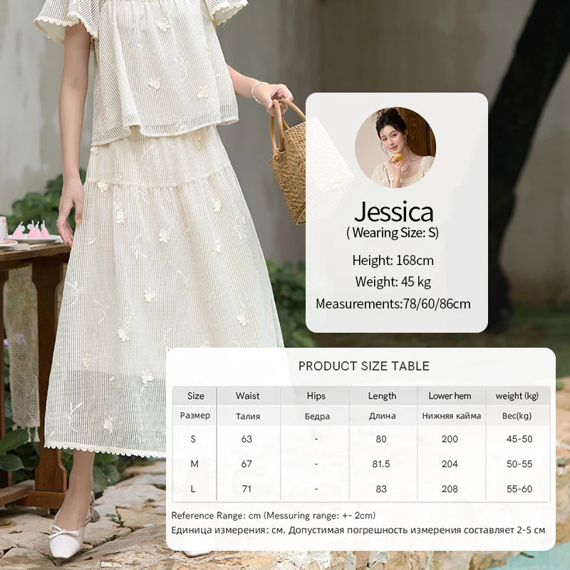 MISHOW Butterfly Flying Sleeve Blouse & Elastic Waist Skirt Set MXD29X1559