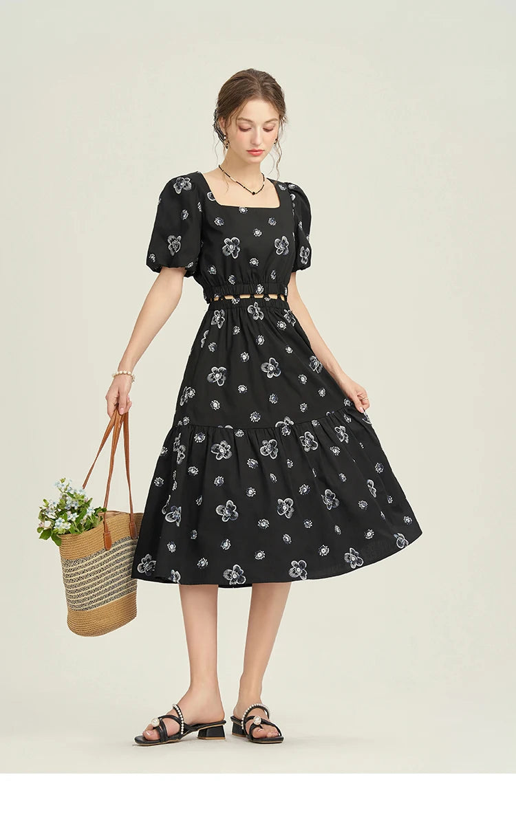 Mishow High Waist Floral Print A-Line Skirt MPD21B0398