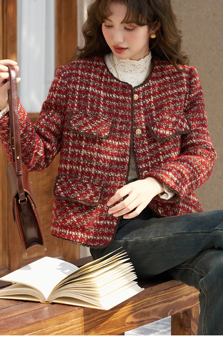 Mishow Luxury Wool Blend Tweed Jacket MXC57Y0021