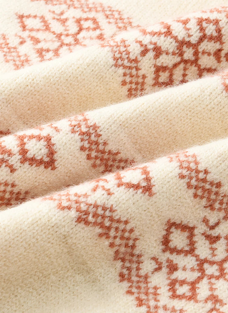 Mishow Christmas Fair Isle Turn Down Collar Pullover MXD59Z1042
