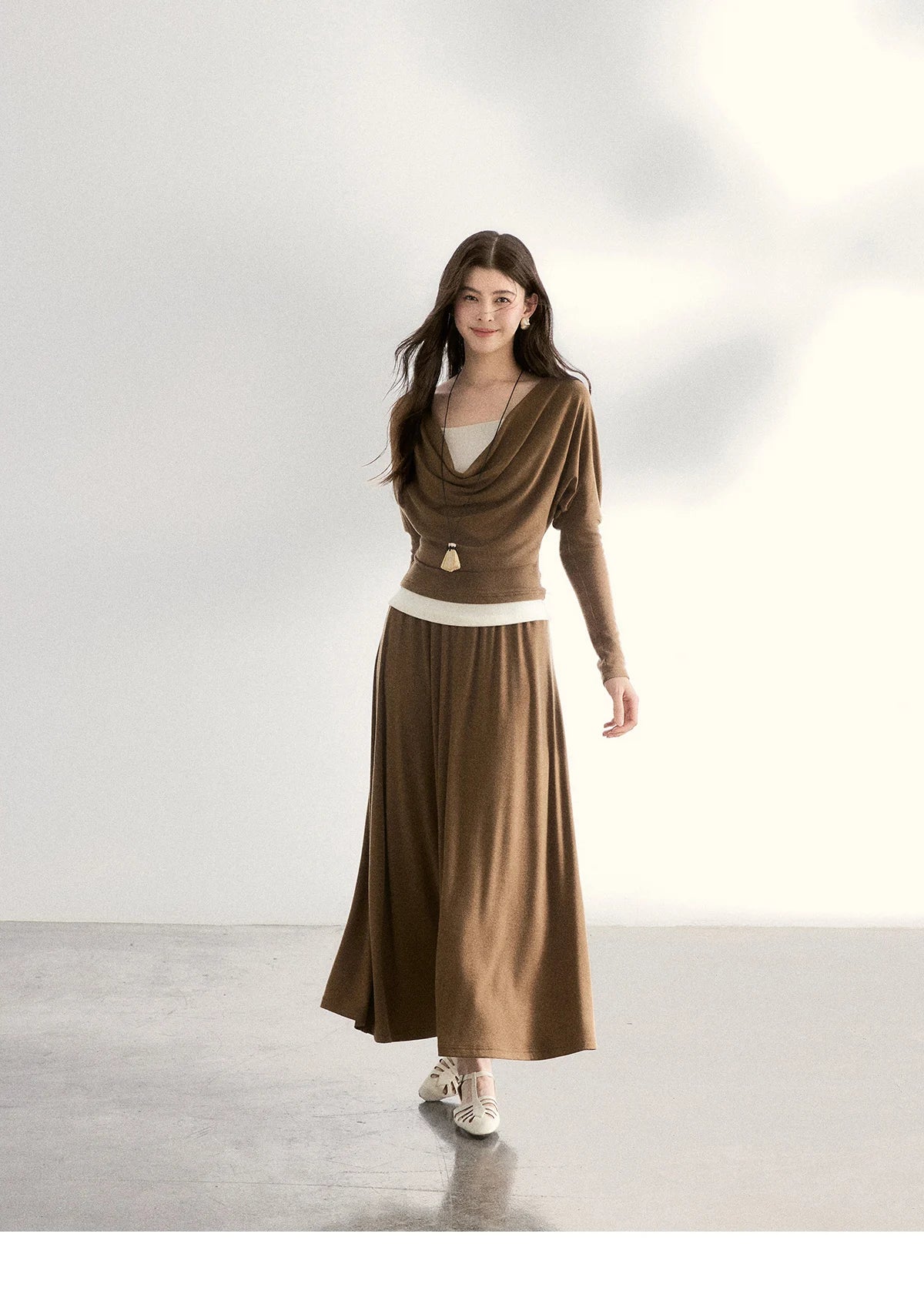 Mishow Draped Neck Top & Camisole Two-Piece Set MXF11T1458