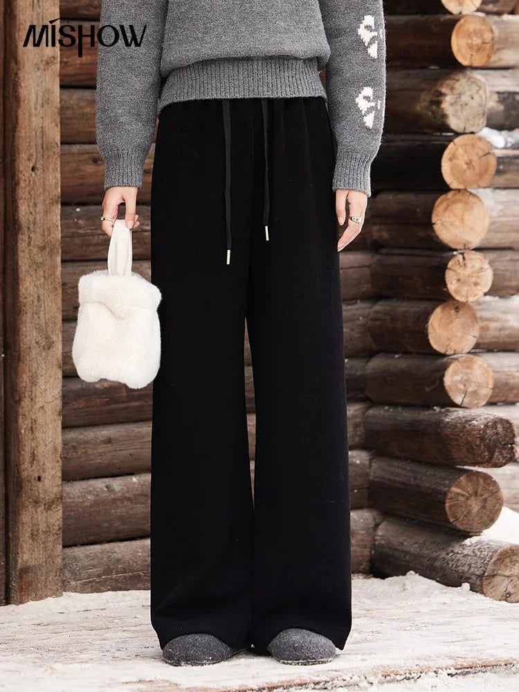 MISHOW High-Waist Wide Leg Pants Drawstring Thin MXD34K0824