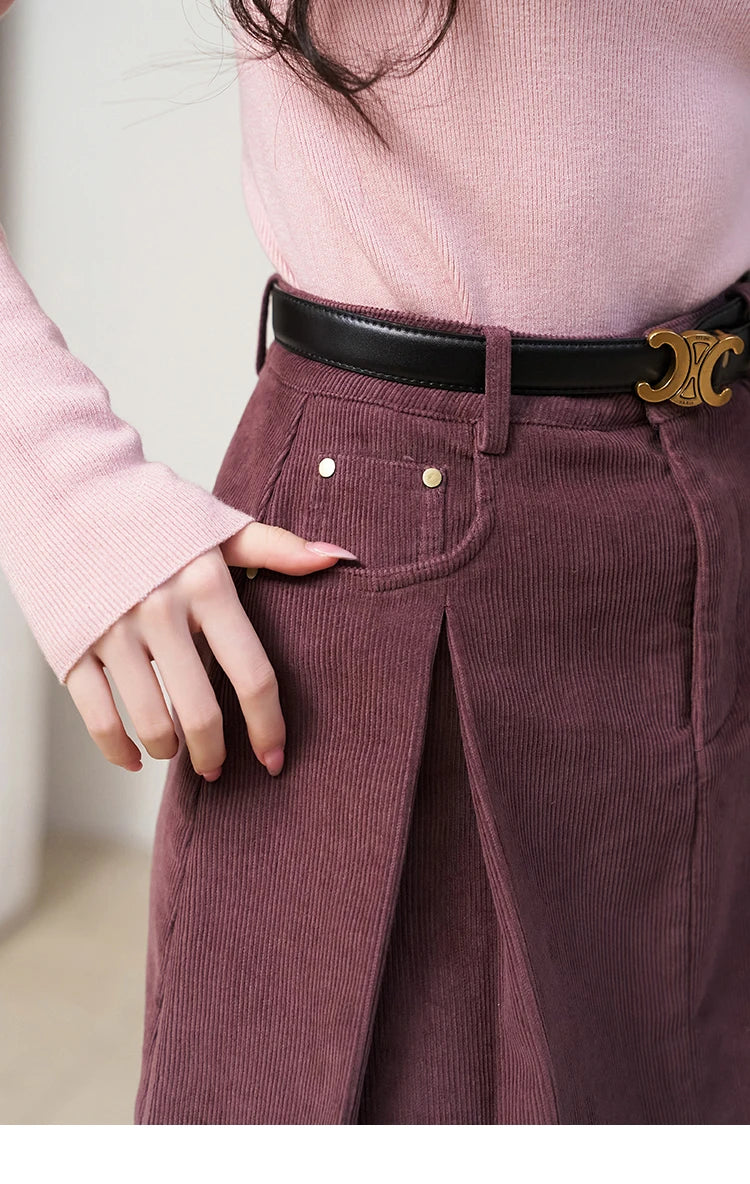 Mishow 100% Cotton A-Line Pleated Mini Skirt MXC55B0216