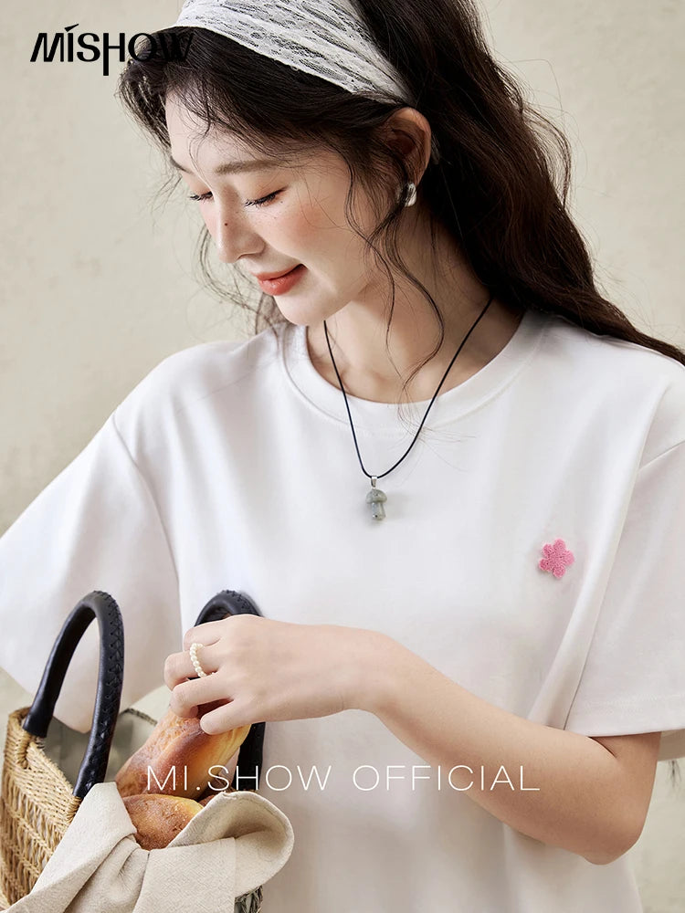 Mishow Graffiti Letter Print Round Neck Tee MXE15T0475