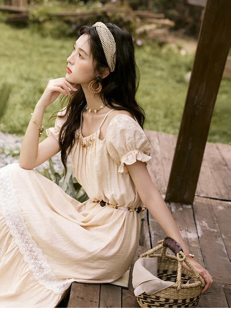MISHOW French Halter Off-Shoulder Long Dress MXE31L2190