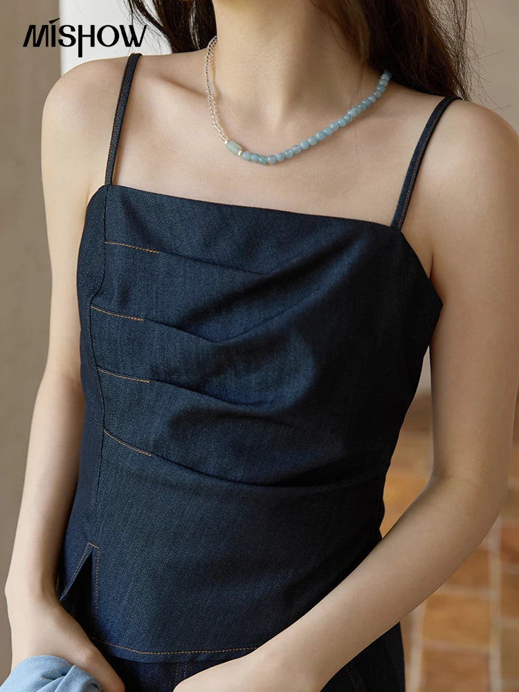 Mishow Imitation Denim Square Collar Camisole Dress (Separately) MXE41T0693