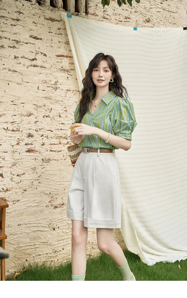 Mishow High Waist Slim A-Line Suit Shorts MXD28K0647