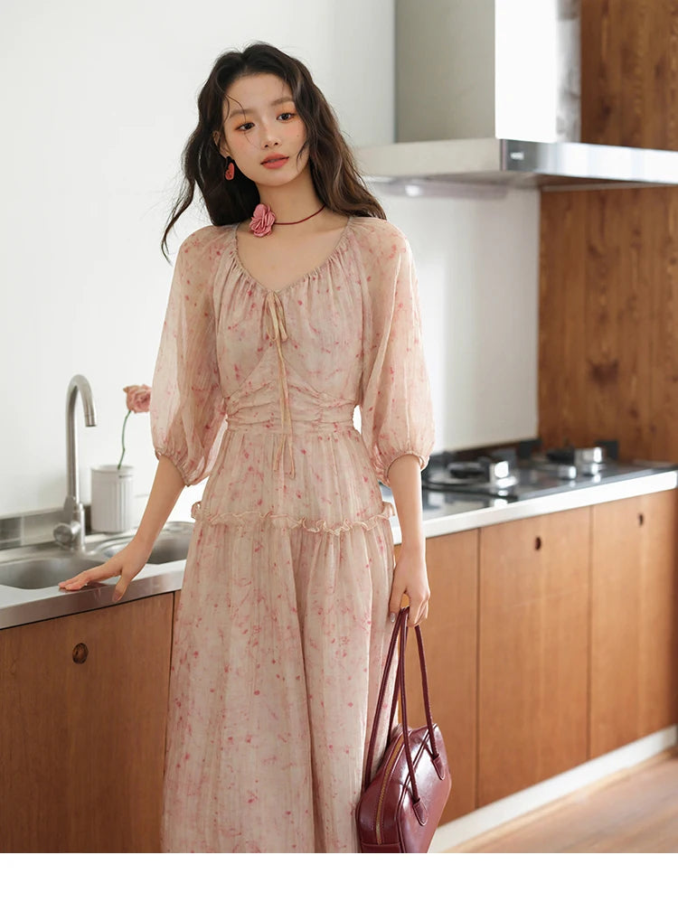Mishow Korean Floral Convertible Off Shoulder Dress MXE41L2479