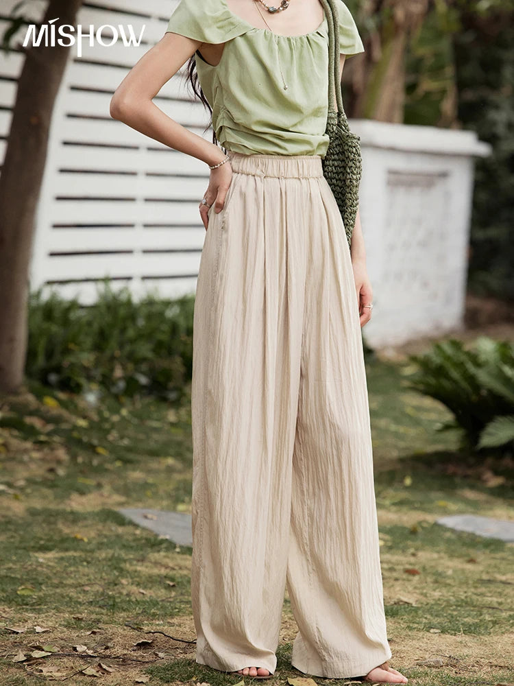 MISHOW High Waist Elastic Wide Leg Pants Slimming MXE31K0920
