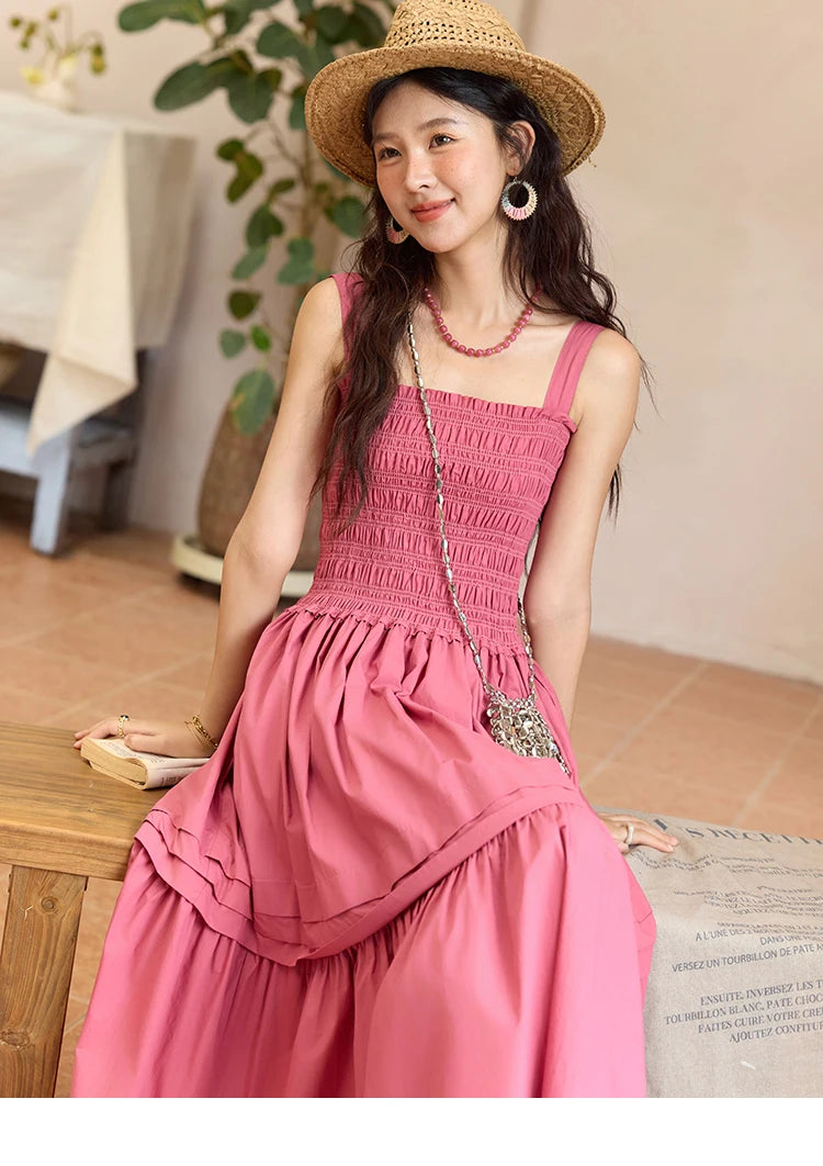 Mishow Square Collar Pocket High Waist Dress MXE36L2319