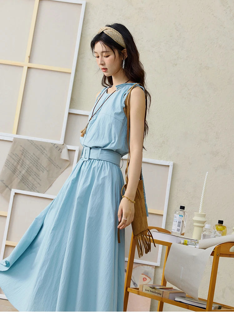 Mishow Hand Woven Fried Dough Twists Waist Belt Dress MXE34L2223