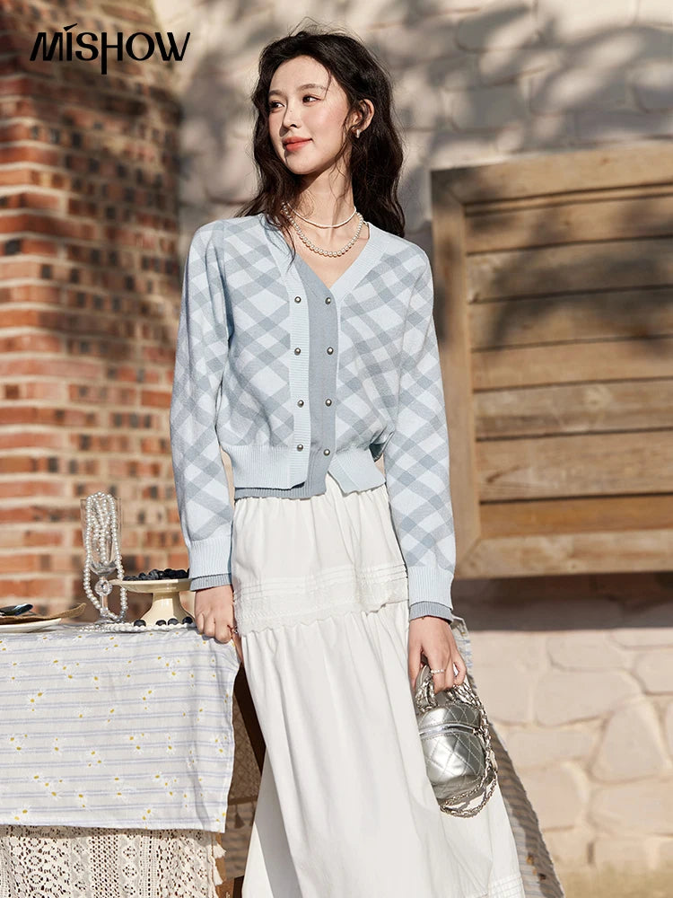 MISHOW French Hollow Lace Skirt 100% Cotton A-Line MXE12B0643