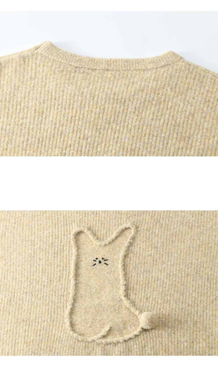 Mishow Sweet Embroidered Cartoon Dropped Sleeve Pullover MXD54Z0953