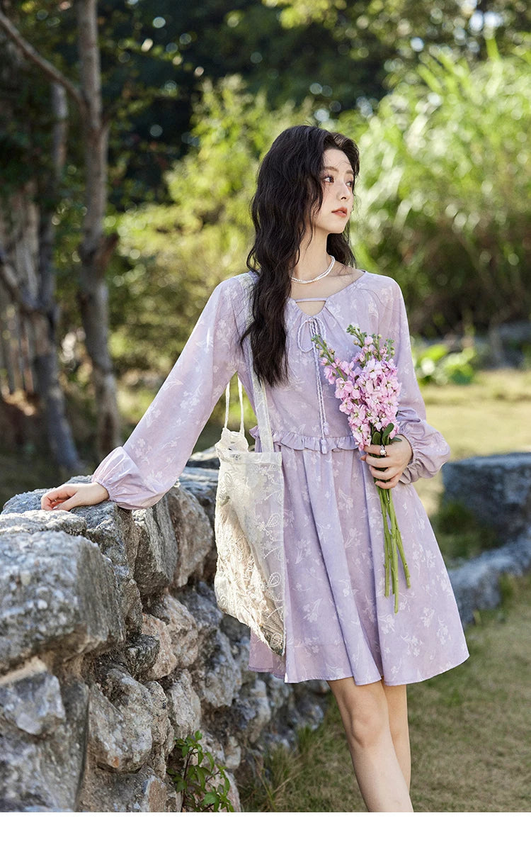 MISHOW Iris Chiffon Black Fungus Edge Fairy Dress MXE13L2095