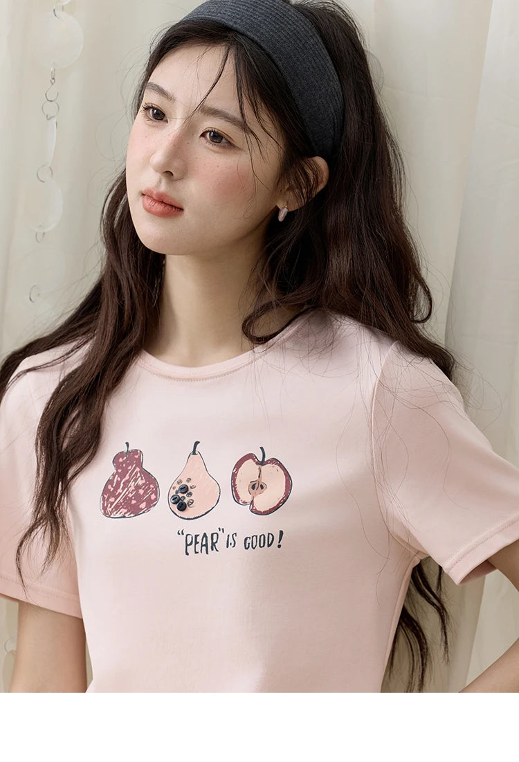 Mishow Cartoon Print Slim Office Tee MXE33T0500