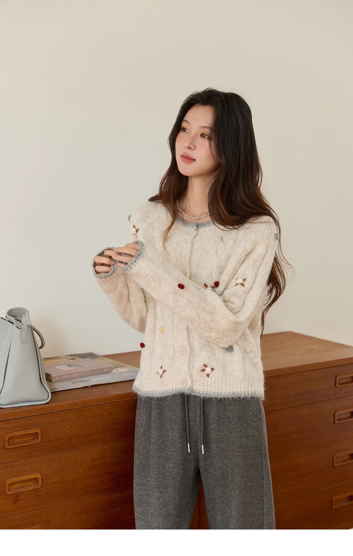 Mishow Hand-Crocheted Wool Blend Cardigan MXE48Z2575