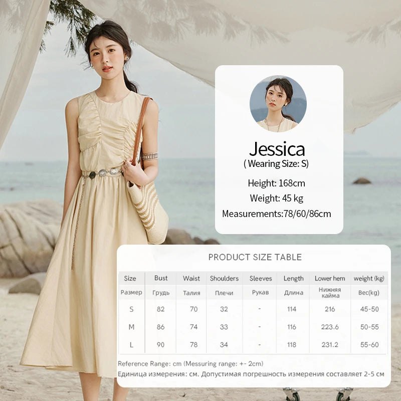 Mishow Solid Sleeveless Belted Office Dress MXE31L2188
