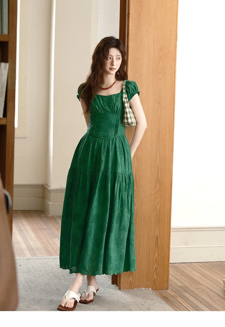MISHOW French Square Neck Puff Sleeve Dress MXE39L2325
