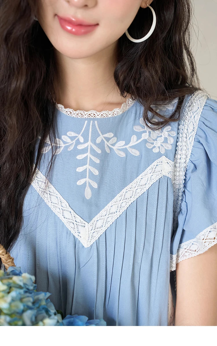 Mishow Lace Embroidery Flying Sleeve Dress MXC39L1562